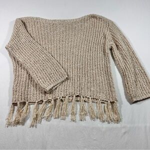 Altar'd State Textured Fringe Sweater - Cream